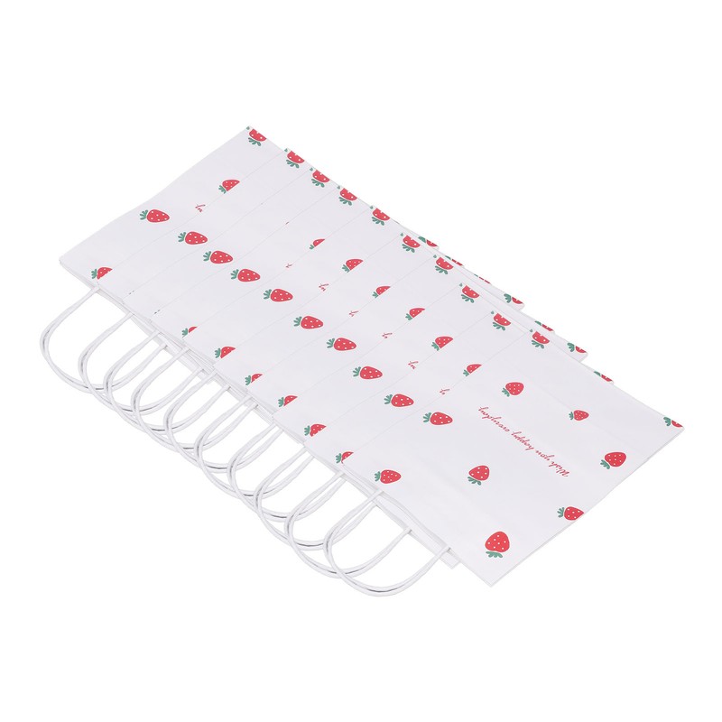 10Pcs Gift Bags Medium Size Reusable Odorless Strawberry Pattern Widely