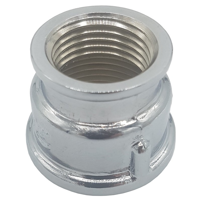 Pipe Connection Reduction Female Fittings Muff Chrome 3/4" x 1/2"