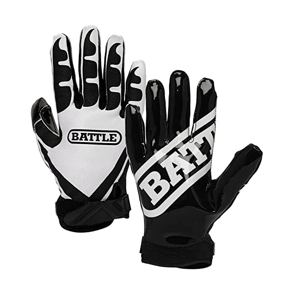 Battle Ultra-Stick Receiver Gloves, Youth Small - Black/White