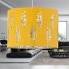 firstchoicelighting Ochre Yellow Pendant Shade, Easy Fit Ceiling Lightshade, Fern
