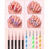 Nail Dotting Tool Set,5 Dotting Tools 5 Liner Brushes for