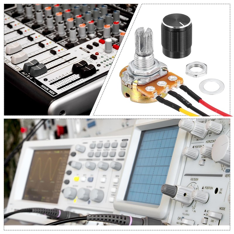 sourcing map 6 Pack WH148 Potentiometer 20K Ohm Single-Joint Variable