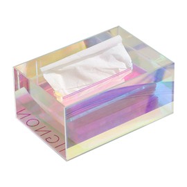 Cubierta de Caja de Pañuelos, Soporte de Papel Facial Acrílico con Dispensador de Servilletas de Apertura Grande para Tocador de Baño Encimera Mesitas de Noche Oficina