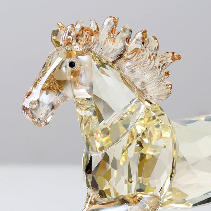 Crystal Horse Realistic Animal Art Figure Collection Table Decoration Statue