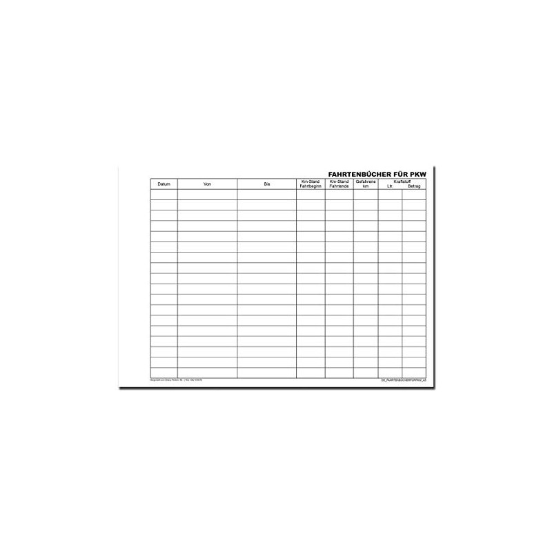 Cherry A5 Car Driving Logs on 100 Pages for 1800