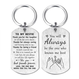 to My Bestie Gifts for Her - Bestie Birthday Friends Friendship Engraved Keychain Gifts