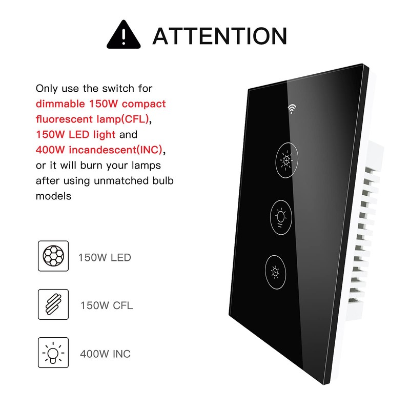 MOES WiFi RF Smart Light Dimmer Switch, Smart Life/Tuya APP