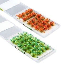 Woohome Pack of 48 Static Grass Tuft Miniature Grass Tufts Model Making Landscape Flowers Grass Tufts Static Grass Fibres for DIY Train Landscape Railway Landscape Layout Decor