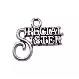 Fashion Jewelry SISTER QUOTE WORDS pendant German Silver 20" Necklace Italian Snake chain Women