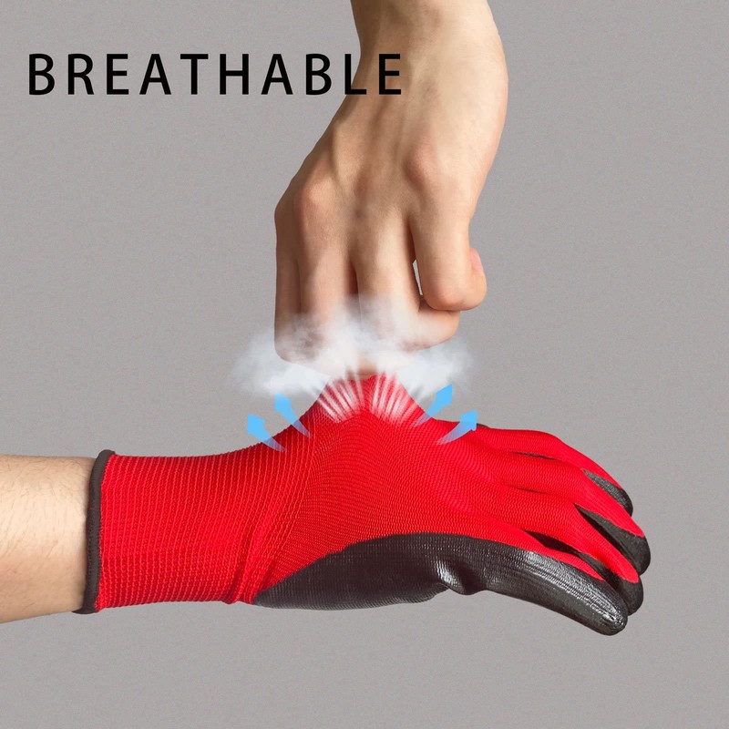 Supreme TTF 24 Pairs PREMIUM NITRILE COATED Red Nylon Work