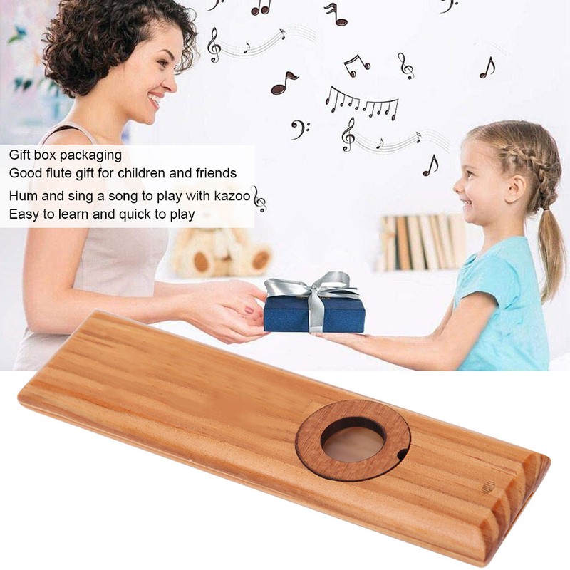 Wood Kazoo Flute Wooden Harmonica Accompaniment Flute Music Wind Instrument