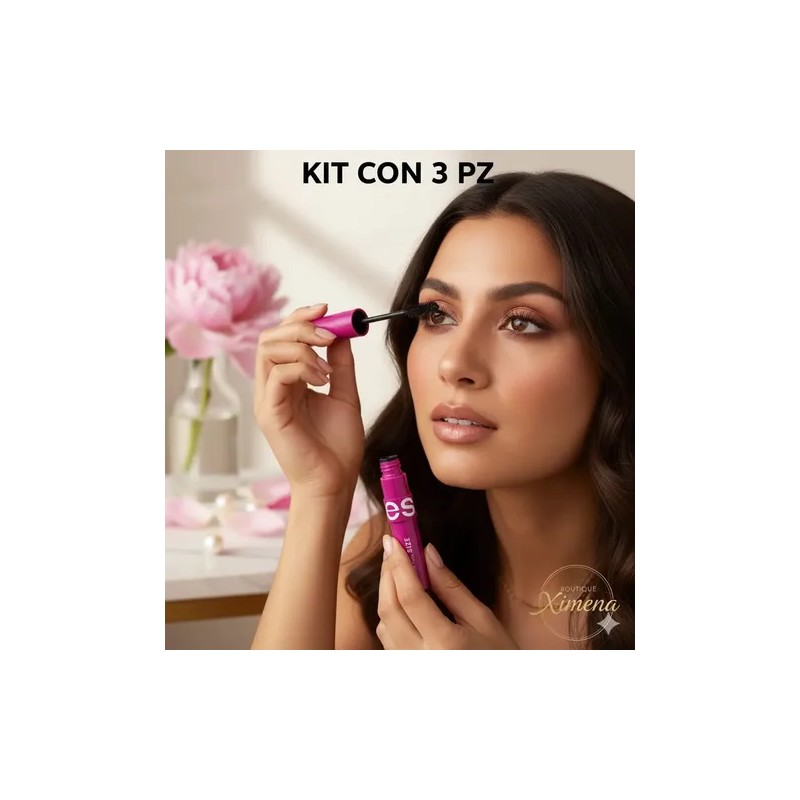 Máscara De Pestañas Ésika 3 Pz Mega Full Volumen Waterproof