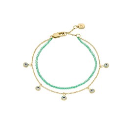 Fossil Sutton JA7284710 Women's Gold-Tone Brass Bracelet, One size, Brass, No Gemstone