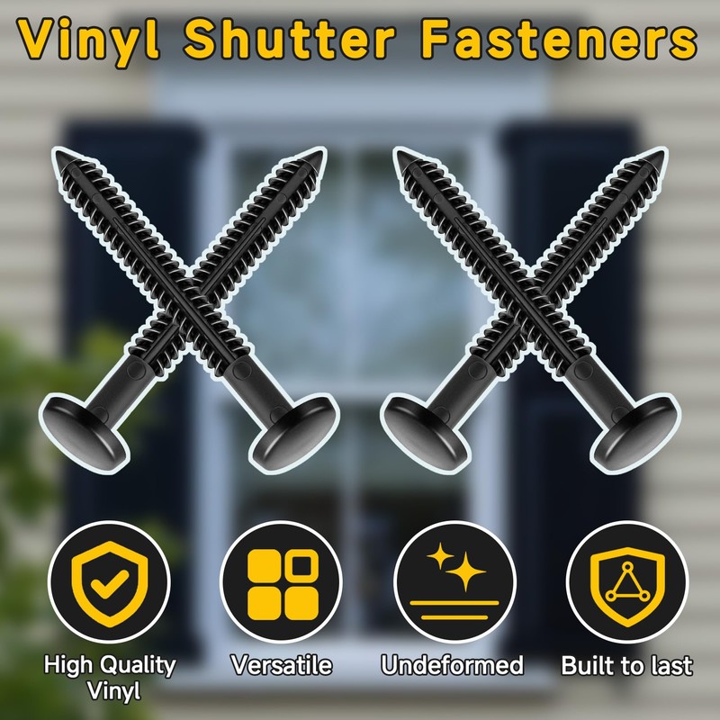 26 Pack Vinyl Shutter Fasteners for Windows Outside, Plastic Shutter
