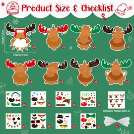 40 Sets Christmas Craft Kits - DIY Christmas Elk Reindeer Ornaments Decorations for Kids, Winter Sticker Arts Sets Christmas Stocking Stuffers Decor Home Classroom Activities Party Favor Xmas Gift