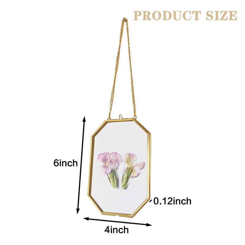 Mini Brass Wall Hanging Photo Frame, 4x6 Inches Glass Hanging