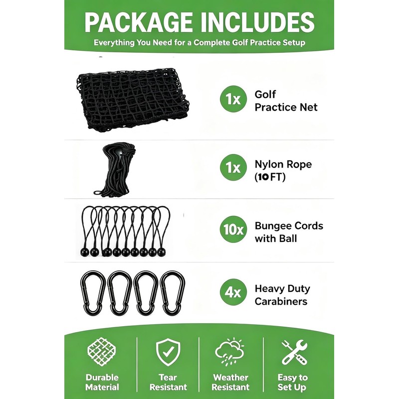 Golf Practice Hitting Net Multi-Sport Ball Netting, Heavy Duty (10FT*7FT)