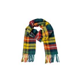 Briomhar Tartan Plaid Wool Scottish Scarf, 100% Lambswool Made in Scotland, Perfect Winter Scarf for Cold Weather - Buchanan