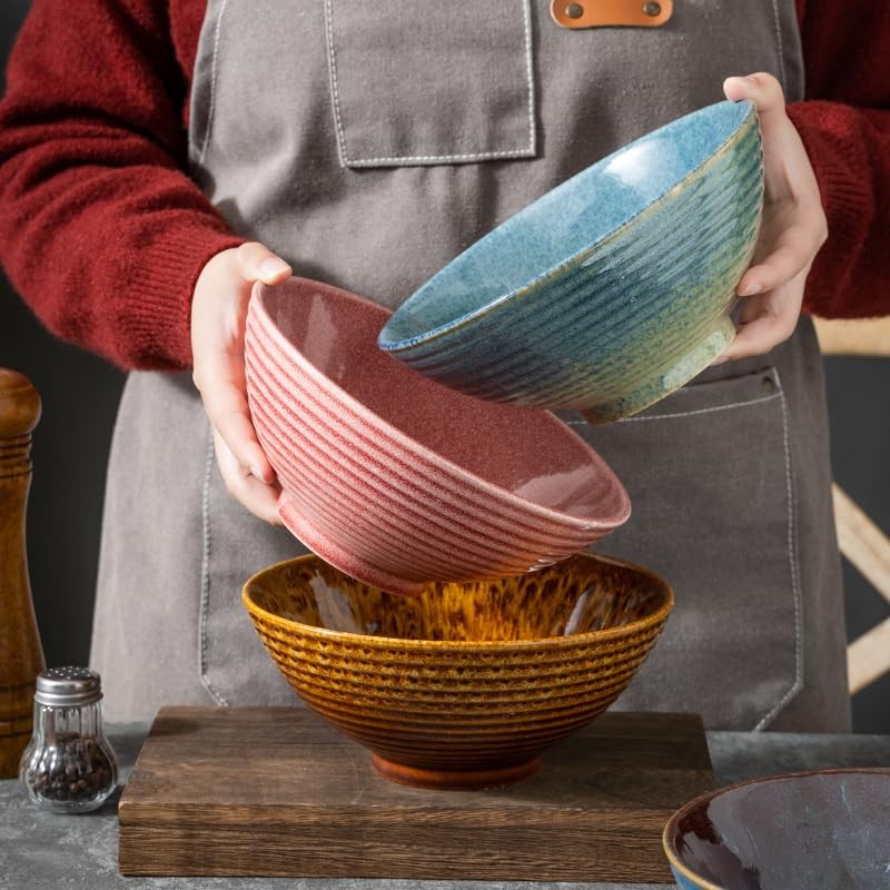 Ceraozmus Ceramic Ramen Bowl Set - Set of 8, 2