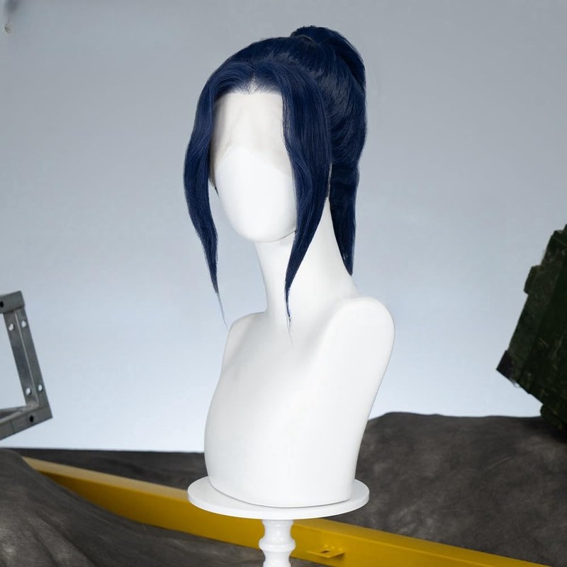 TTYAO REII Game Cosplay Lace Front Wig Dark Blue Short