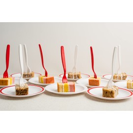 Harfield Pack of 10 Multicoloured Small Children's Forks Virtually Unbreakable Reusable Polycarbonate Plastic