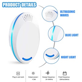 NSONGSE Mouse Mice Repeller Indoor, Rodent Rat Repellent, Ultrasonic Pest Mouse Repeller, Spider Repellent Indoor, Pest Roach Repellent Ultrasonic Plug in, Rat Repellent for House, 41