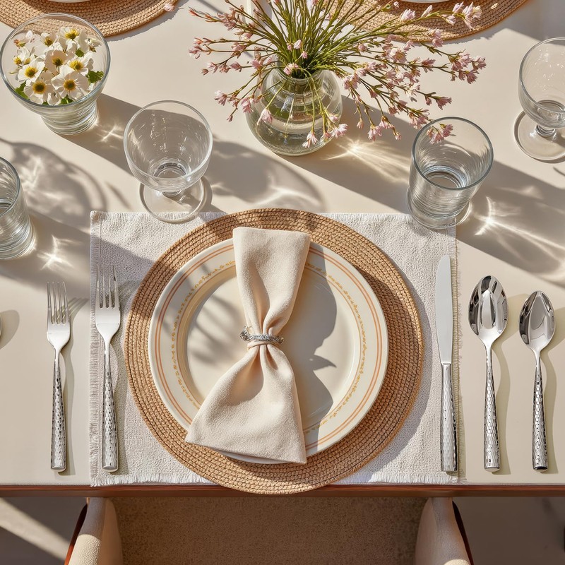 KINGSTONE Silverware Set, 5-Piece 18/10 Stainless Steel Flatware Set -