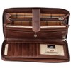 Mancini Casablanca Full Grain Leather RFID Secure Clutch Wallet, Brown