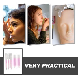 Lápiz de Mapeo para Cejas Resistente al Agua Set de 3 Piezas 6 Recambios Color Rosa Herramienta Precisa para y Maquillaje Profesional Salones de Belleza