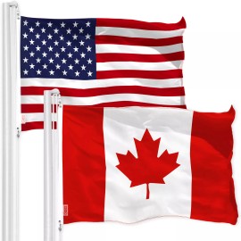 G128 Combo: American USA Flag & Canada Canadian Flag Printed 4x6 Ft