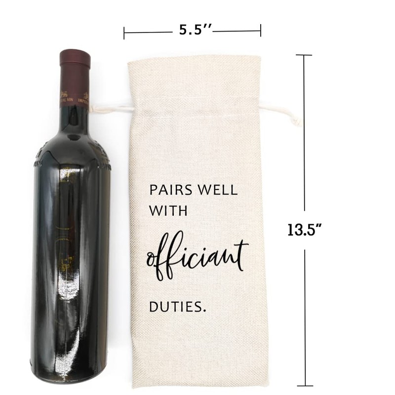 Socive Wedding Wine Bag, Officiant Wine Bag Gift, Officiant &