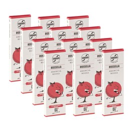 Sabadi Rosella Case-Pack | Organic Traditional Modica Chocolate | Chocolate with Sicilian Red Orange | 60% Cacao | 12 x 50g
