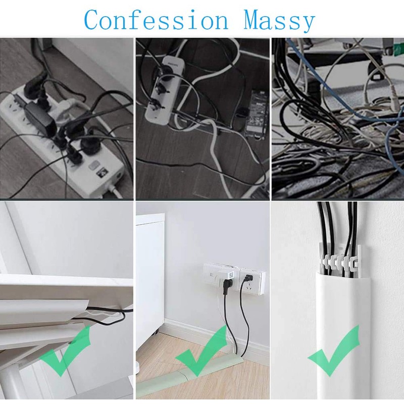 Cable Concealer Cord Cover, Airlxf 2 PCS Self-Adhesive Wall Cable