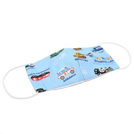 N5309802 Mask for Kids, Boys, Set of 2, Washable, 3D Cloth, Antibacterial, Small, Car with Accelerator Fully Open (Light Blue) Colorful Candy Style