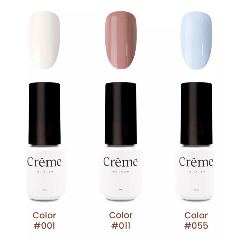 Creme Nails Kit Basico Creme 3 Esmaltes Gel 5ml Lampara