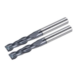 QUARKZMAN 2 Pieces Milling Cutter 5/16 Inch x 1-1/4 Inch 2 Flutes Spiral Helical Groove Tungsten Steel Straight Shank CNC Router Bits for Aluminium Steel Cutting Metal Processing
