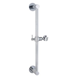 Shower Slide Bar Adjustable Handheld Shower Head Holder Wall Mount - 15inch All-Metal Shower Head Slide Bar Compatible with Bathroom Drill Free Glue Installation - Brushed