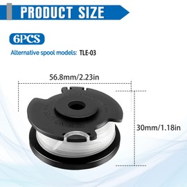 JAMSSOW Pack of 6 Replacement Spool Grass Trimmer Spool Compatible with Einhell TLE-03, Trimmer Line Spool for Einhell GE-CT 18/28 Li and GE-CT 18/28 Li TC, Diameter 1.6 mm, 4.9 m Length (6 Spool)
