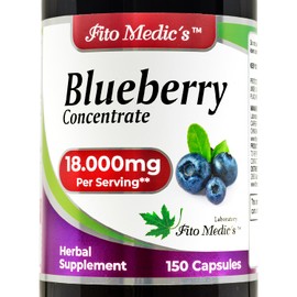 FITO MEDIC'S FITO MEDIC'S Blueberry | Blueberry Extract Capsules | 150 Capsules | Concentrated Extract | Highly Absorbable Herbal Supplement