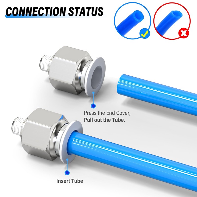 TAILONZ PNEUMATIC White Straight Male Thread 12mm OD x 1/8
