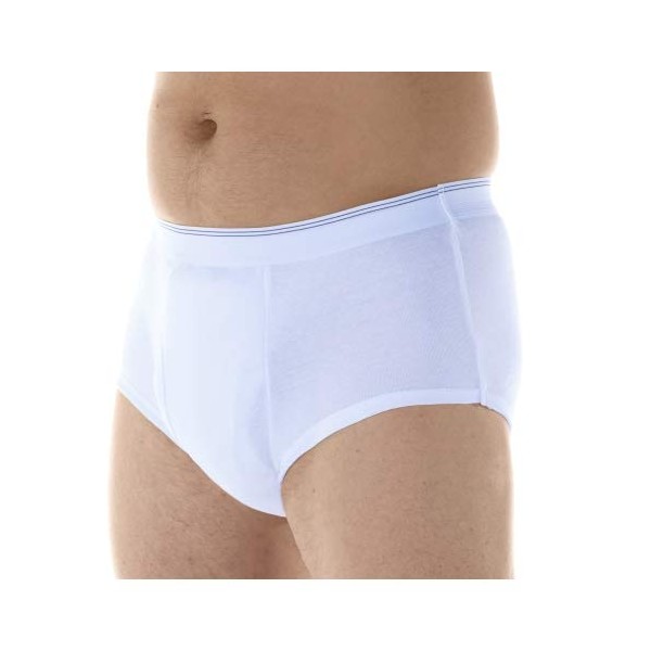 3-Pack Men's Maximum Absorbency Washable Reusable Bladder Control Briefs White Small (Waist 30-32)