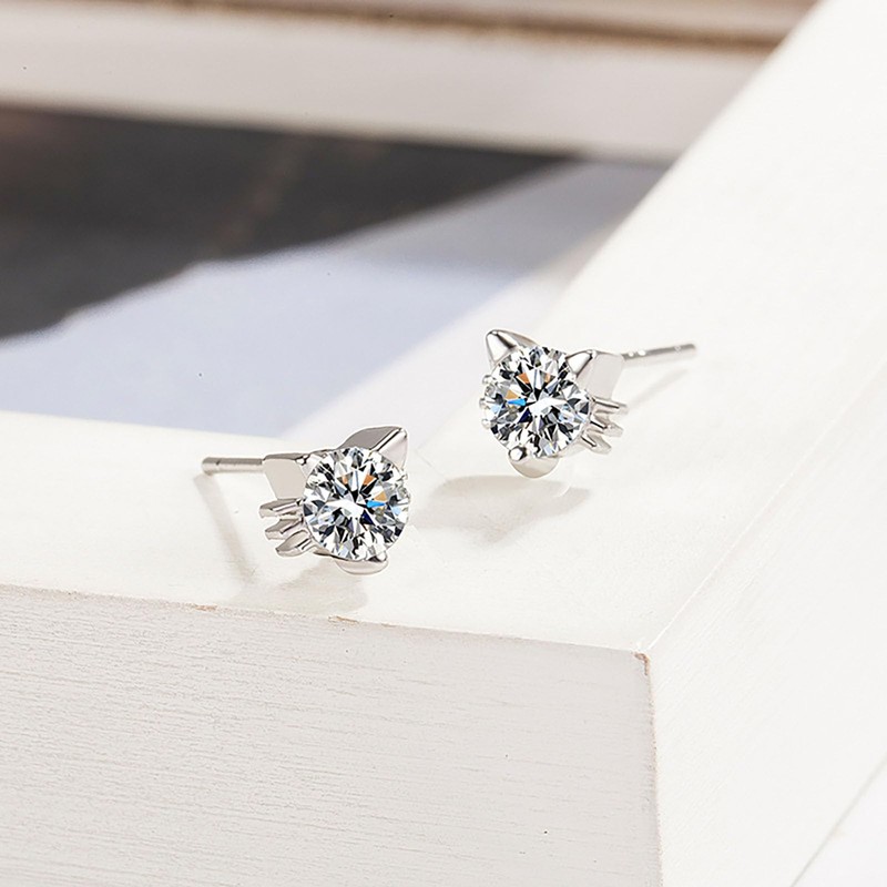 HinDaLi 4 Pairs 925 Sterling Silver Studs Earrings for Women