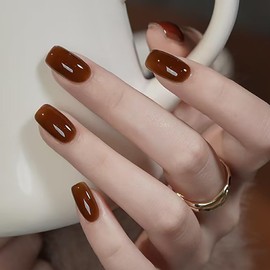 Gel Nails, Solid Color, Deep Nude, Transparent, UV/LED Compatible, Suitable for Beginners and Professionals, Varnish Type, Self Nail (Caffeine, 0.5 fl oz (15 ml)