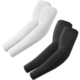 fuinloth Gaming Arm Sleeves, Arm Warmers Arm Protectors for Women/Men, Volleyball Basketball Sports Sleeves, 2 Pairs - Black+White, Unit size