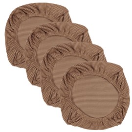 Yikko Elastic Stretch Spandex Chair Seat Covers Slipcovers Washable fit for Office Chairs,Dining Room Chairs,Bar Wedding Party Decor (4, Brown)