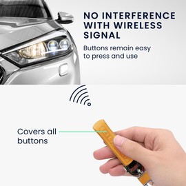 kwmobile Car Key Cover Compatible with Mazda 3-Button CX30 CX50 CX60 CX90 MX-30 - Synthetic Nubuck Leather Fob Cover - Honey Yellow