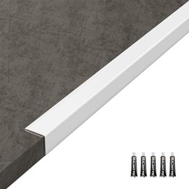 Protector de esquina de pared de aluminio, 5 unidades, moldura en L, guardas de esquina para bordes de paredes, puertas, ventanas, gabinetes, chimeneas, borde de azulejos de mármol, 90.2 x