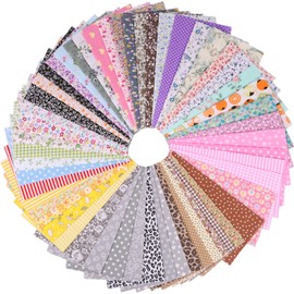 100Pcs Cotton Fabric No Repeat Fabric Squares Printed Fabric Bundles Patchwork Squares Soft Sewing Fabric Decorative Quilting Fabric for Craft Patchwork 9.8x9.8 inch