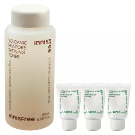 Innisfree 이니스프리 화산송이 파하 모공 매끈결 토너 170mL+(히알루론산 크림15mlx3개 추가) Innisfree Volcanic Clay Pore Synergy Toner 170mL + (Hyaluronic Acid Cream 15mL x 3)