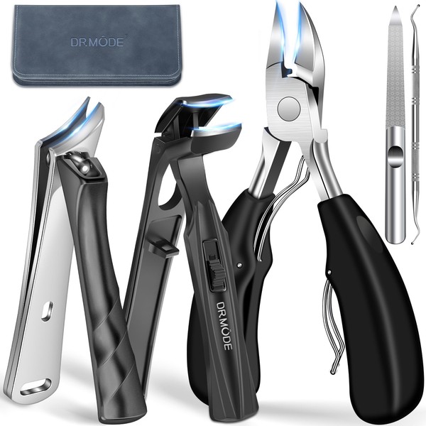 DRMODE Toenail Clippers for Thick Toenails for Seniors, Angled Head